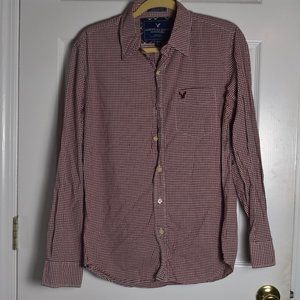 American Eagle Plaid Vintage Fit Button Down Shirt